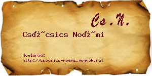 Csócsics Noémi névjegykártya